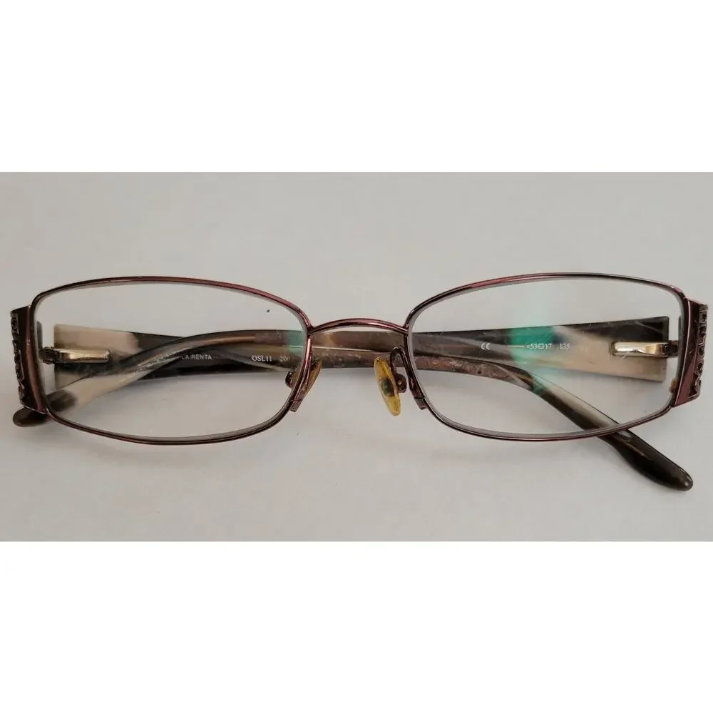 Oscar De La Renta Women Eyeglasses Frame ONLY Brown Tone OSL11 200 53 17 135